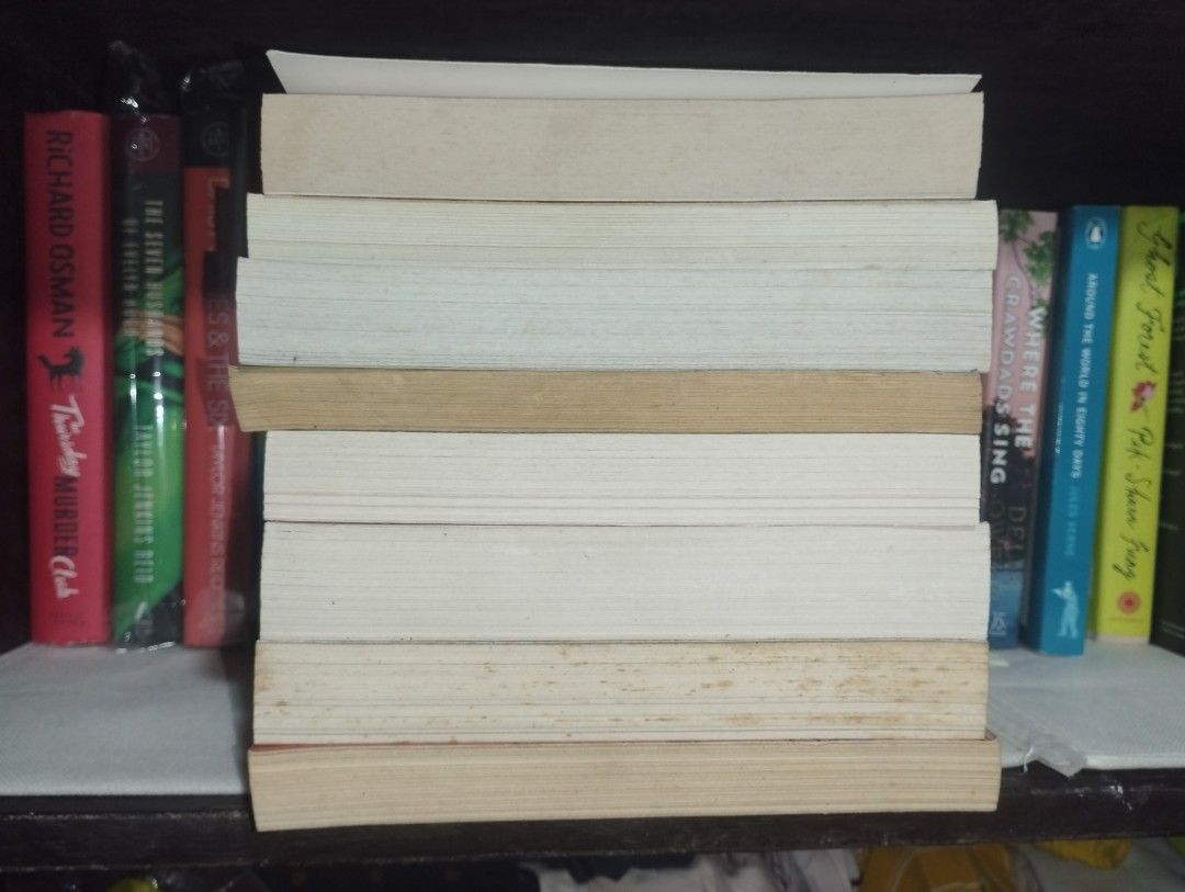 Pre-loved books (Category: Storybooks) located in San Felipe. Submitted by itsangelcl99131 (Listing ID 1462834442, Image 2). Description: authentic copies not reprint 150.00 each except: Veronika decides to d*e - 89 some books have foxing and heavily tanned (refer to the pics), with remaindered marks, spine crease, and water marks but no torn pages mop: maya/maribank loc: zambales teen fic , young adult.