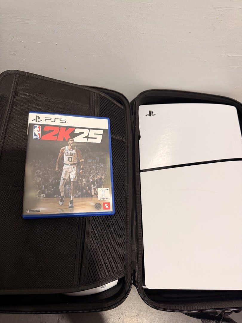 PS5 Slim 1TB comes with bag accesories (Category: PlayStation) located in Manila. Submitted by freewind-1cd985 (Listing ID 1462705245, Image 1). Description: PS5 (Slim) 1TB INCLUSIONS; NBA 2k25 disc 1 hdmi cord 1 dualsense controller 1 dualsense controller charging station 1 power cord 1 cable charging for controller All working 100% no issues 28k php.