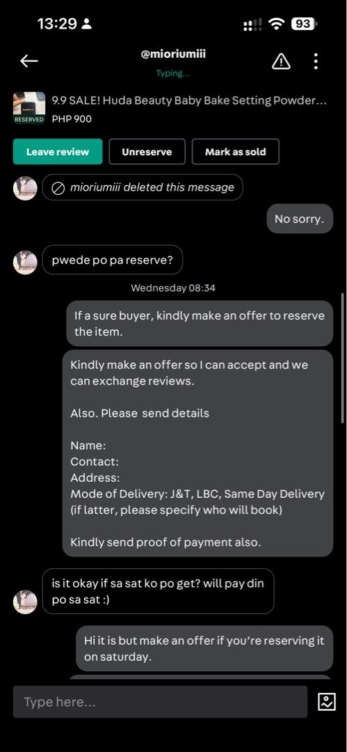 PSA: Joy Reserver (Category: Announcements) located in Pasig City. Submitted by heijeul (Listing ID 1462726983, Image 3). Description: Be wary in transacting with this account.