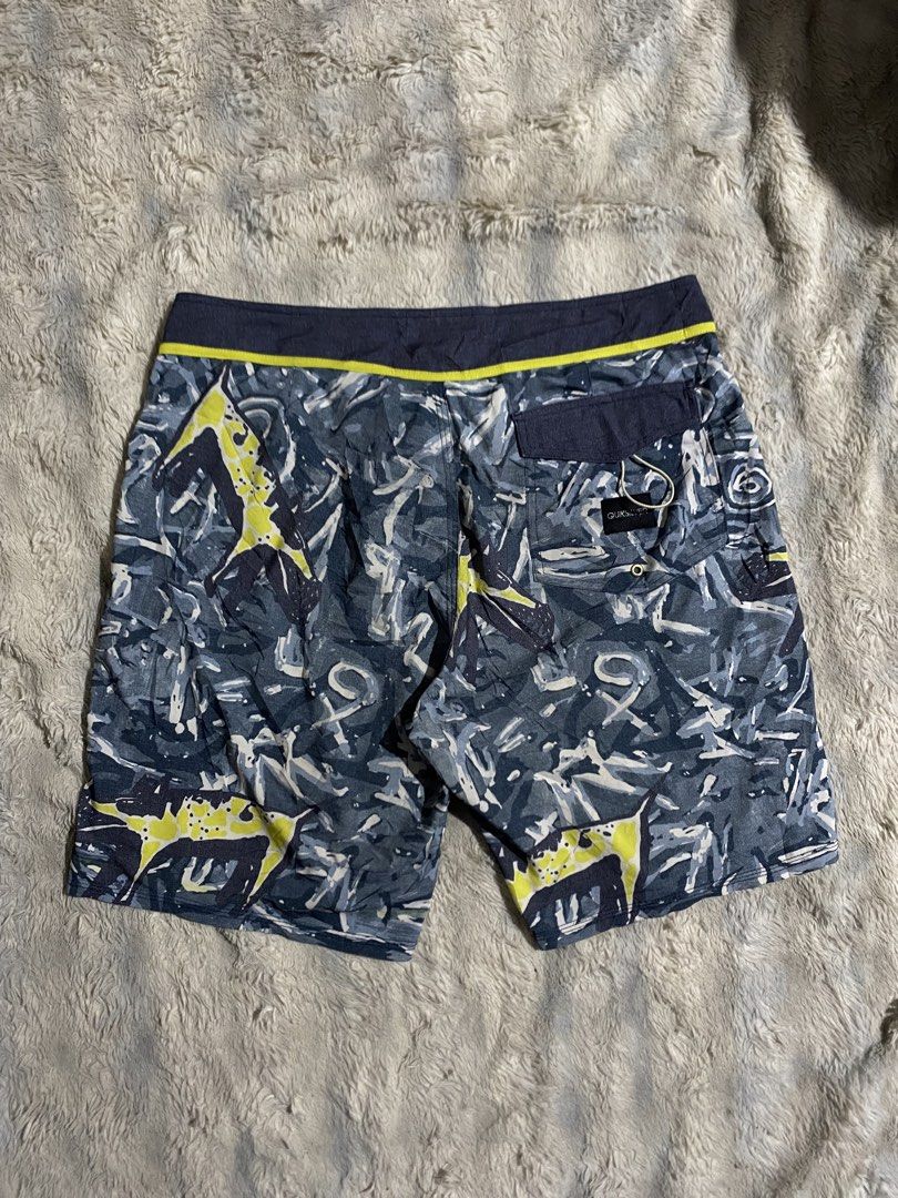 Quiksilver Board Shorts - Abstract Camo Print (Category: Shorts) located in Andop. Submitted by safewater-895a (Listing ID 1462884523, Image 3). Description: - Quiksilver board shorts - Cool abstract camo print - Drawstring waist for adjustable fit - Back pocket with velcro closure - Ideal for swimming, beach, or lounging - Ready for your next adventure! - All details are posted - Waistline: 35-36 - Lenght: 20.