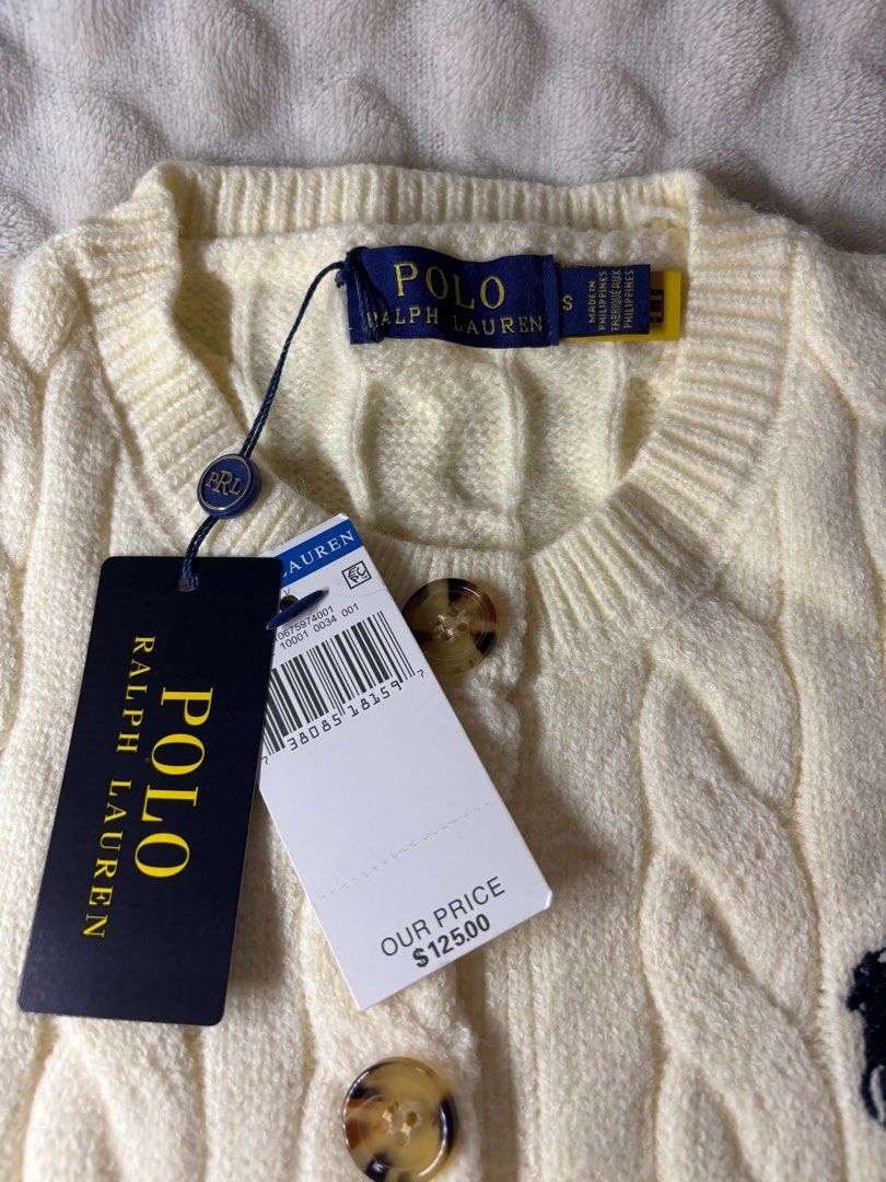 Ralph Lauren Cable Knit Cardigan (Category: Coats, Jackets and Outerwear) located in Quezon City. Submitted by hush_lowkey (Listing ID 1462691921, Image 3). Description: - Cream cable knit cardigan - Brand: Polo Ralph Lauren - Colors that we offer: Cream, Brown and Grey - S-2XL available .