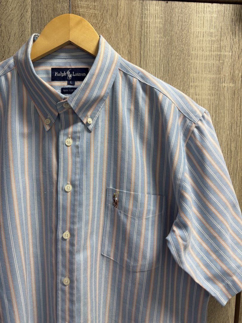 Ralph Lauren Striped Buttondown Polo (Category: Formal Shirts) located in Cavite. Submitted by PRIVATE.Selection (Listing ID 1462763926, Image 2). Description: Ralph Lauren Striped Buttondown Polo Size L fit to XL W- 23 L- 29 Good as New .