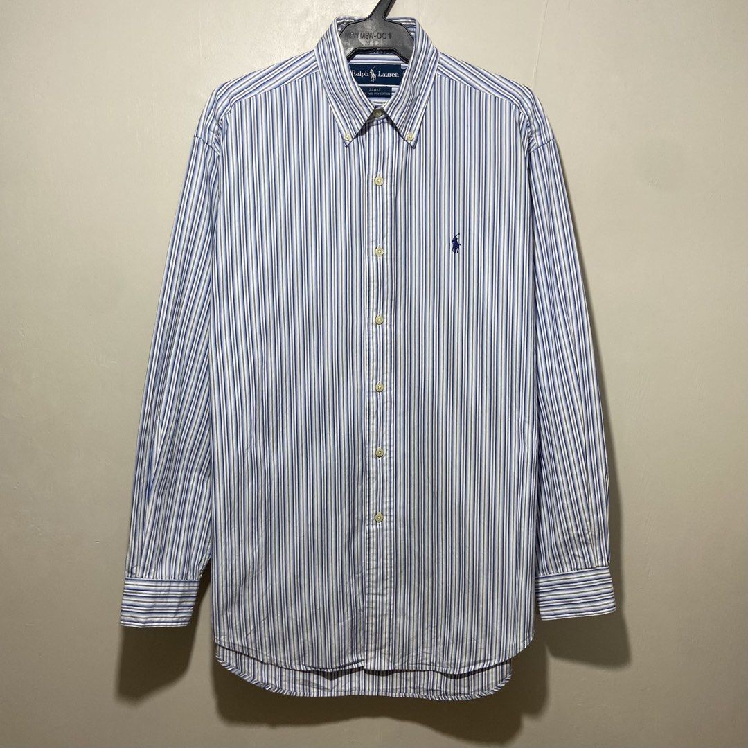 Ralph Lauren Stripes button down L/S (Category: Luxury Apparel) located in Cebu City. Submitted by kibinilats (Listing ID 1462756479, Image 1). Description: Ralph Lauren Stripes Button down Longsleeve Excellent condition Sizs S fit Large 23.5 width 31-32 length Pm.
