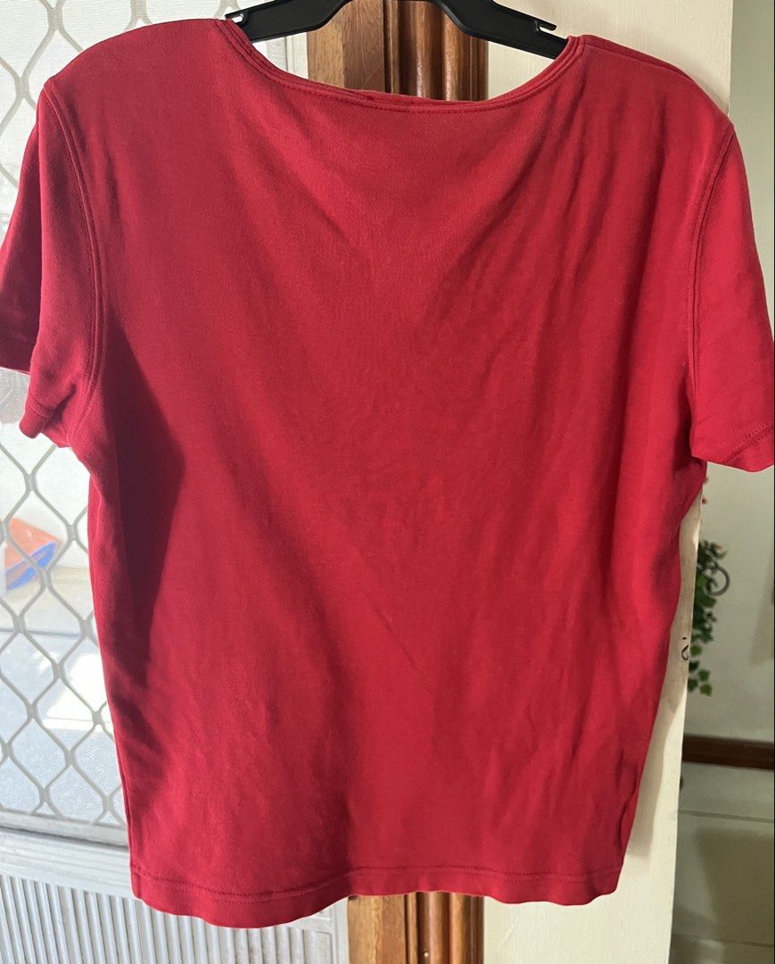Red blouse (Category: Blouses) located in Bacoor. Submitted by ayit. (Listing ID 1462700762, Image 2). Description: - Brand: Esprit - Color: Red - Size: S (EU 36 / UK 8 / US 4) - Condition: like new - Features: Unique front embellishment - Meetup Location: Citta Italia Subdivision, Bacoor, Cavite.