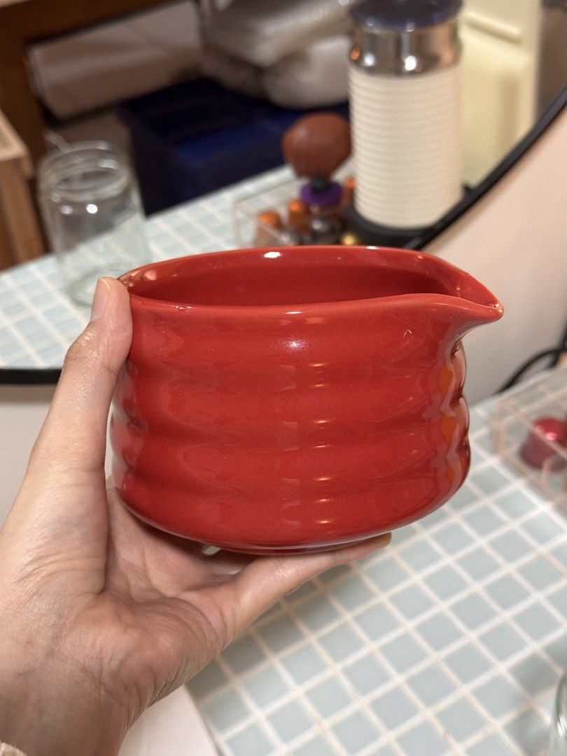 Red matcha bowl with spout (Category: Pitchers & Dispensers) located in Baguio. Submitted by objectsbyrej (Listing ID 1462814374, Image 1). Description: Bought from Indonesia.