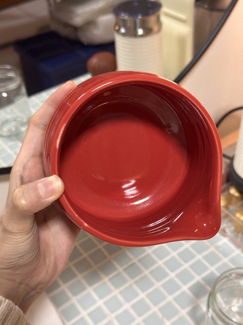 Red matcha bowl with spout (Category: Pitchers & Dispensers) located in Baguio. Submitted by objectsbyrej (Listing ID 1462814374, Image 2). Description: Bought from Indonesia.