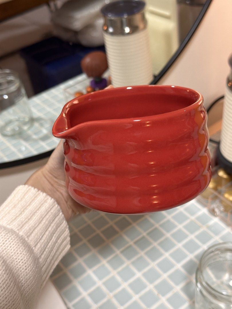 Red matcha bowl with spout (Category: Pitchers & Dispensers) located in Baguio. Submitted by objectsbyrej (Listing ID 1462814374, Image 3). Description: Bought from Indonesia.