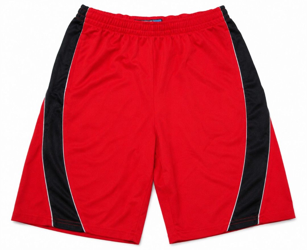 Red NBA Basketball Shorts Size M (Category: Shorts) located in Quezon City. Submitted by aljonbermu25659 (Listing ID 1462743192, Image 2). Description: - Red NBA basketball shorts - Black and white stripe detail on sides - Elastic waistband for comfort - Made of 100% polyester - Size M - Made in Egypt.
