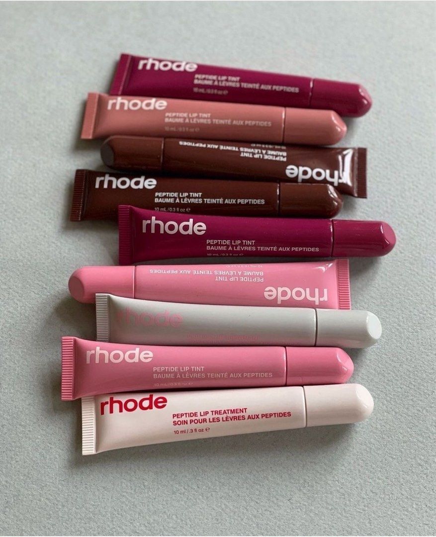 Rhode Lip Peptide (Category: Makeup) located in Mandaluyong City. Submitted by chocoxlbluvr (Listing ID 1462715136, Image 1). Description: collecting orders! ♡ ETA: September 30 AUTHENTIC RHODE — sourced from US 🇺🇸 available shades: 🥥 Colada 🤎 Macadamia Butter 🥭 Honey Mango 🌷 Sweet Pea 🥨 Pretzel 🤎 Salty Tan 🍞 Toast 🥜 PBJ 🍥 Cinnamon Roll 🎀 Ribbon ☕ Espresso 🍋 Lemontini 🫘 Jelly Bean 🍹 Guava Spritz 🍓 Raspberry Jelly 🍰 Shortcake 🍪 S