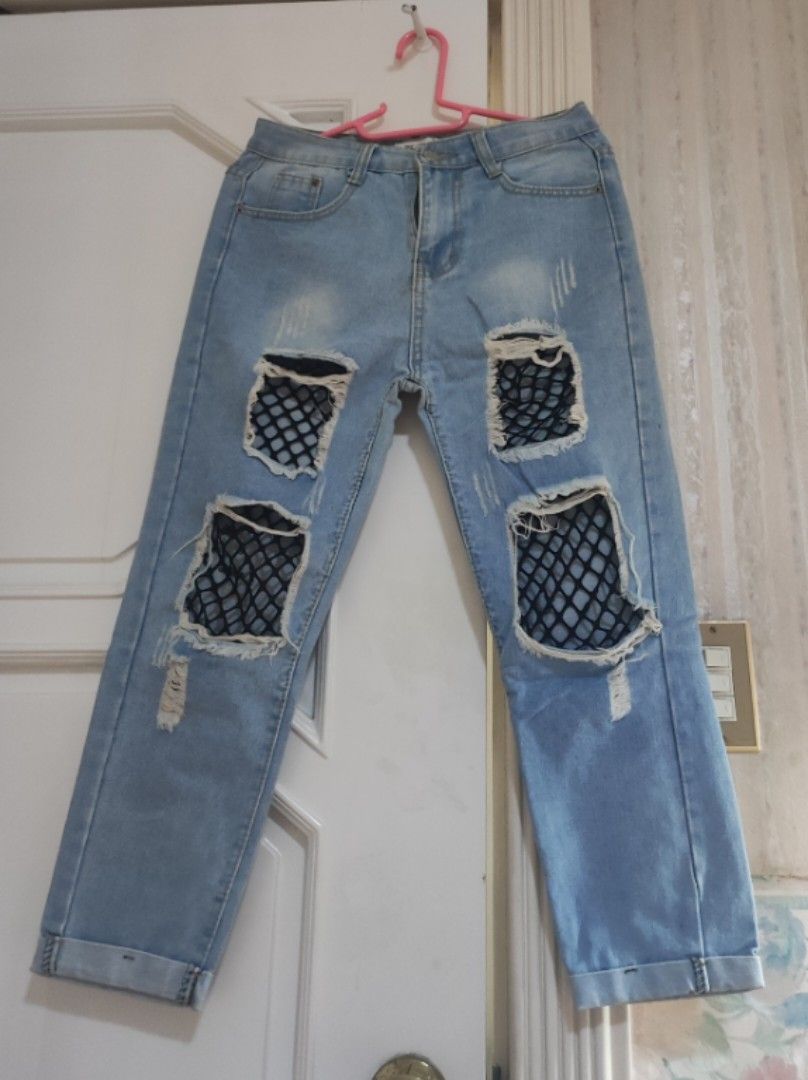 Ripped jeans with net (Category: Jeans) located in Bocaue. Submitted by jessdcluters (Listing ID 1462809098, Image 2). Description: .