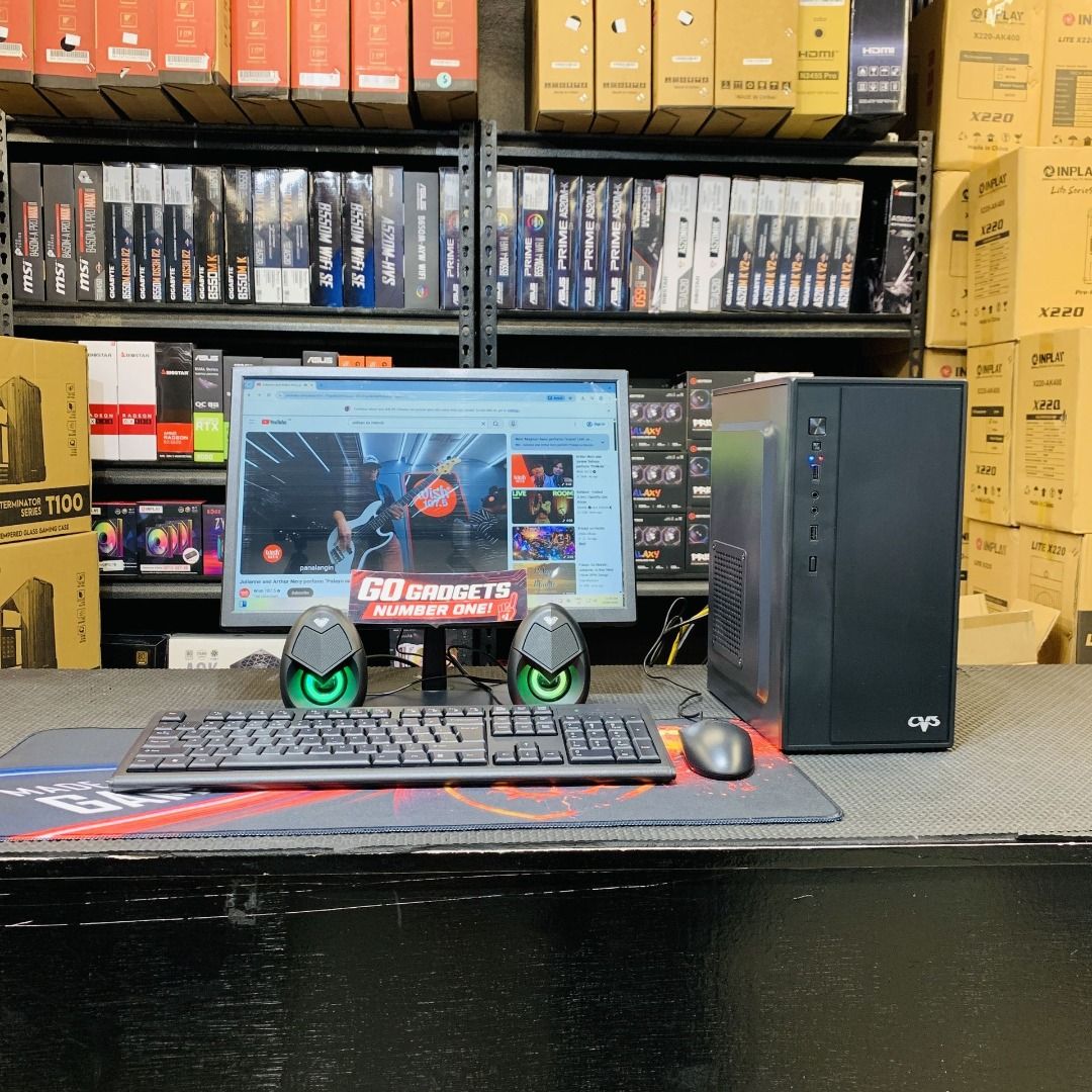 RYZEN 5 3400G COMPLETE SET (Category: Desktops) located in Caloocan City. Submitted by brightfalcon.8419cc (Listing ID 1462764187, Image 3). Description: - Full desktop computer setup ready to go. - Includes: Tower, Monitor, Keyboard, Mouse, Speakers. - Perfect for gaming or work. - Selling as a bundle..