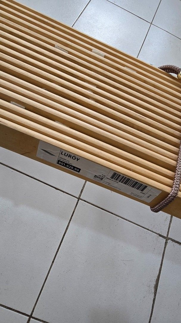 Sagstua Bed Frame from Ikea (Category: Bed Frames & Mattresses) located in Manila. Submitted by nikitaclaire (Listing ID 1462711400, Image 3). Description: - IKEA Sagstua Bed Frame - Material: Metal - Includes Luroy slatted bed base - Size: 48x75" (double).