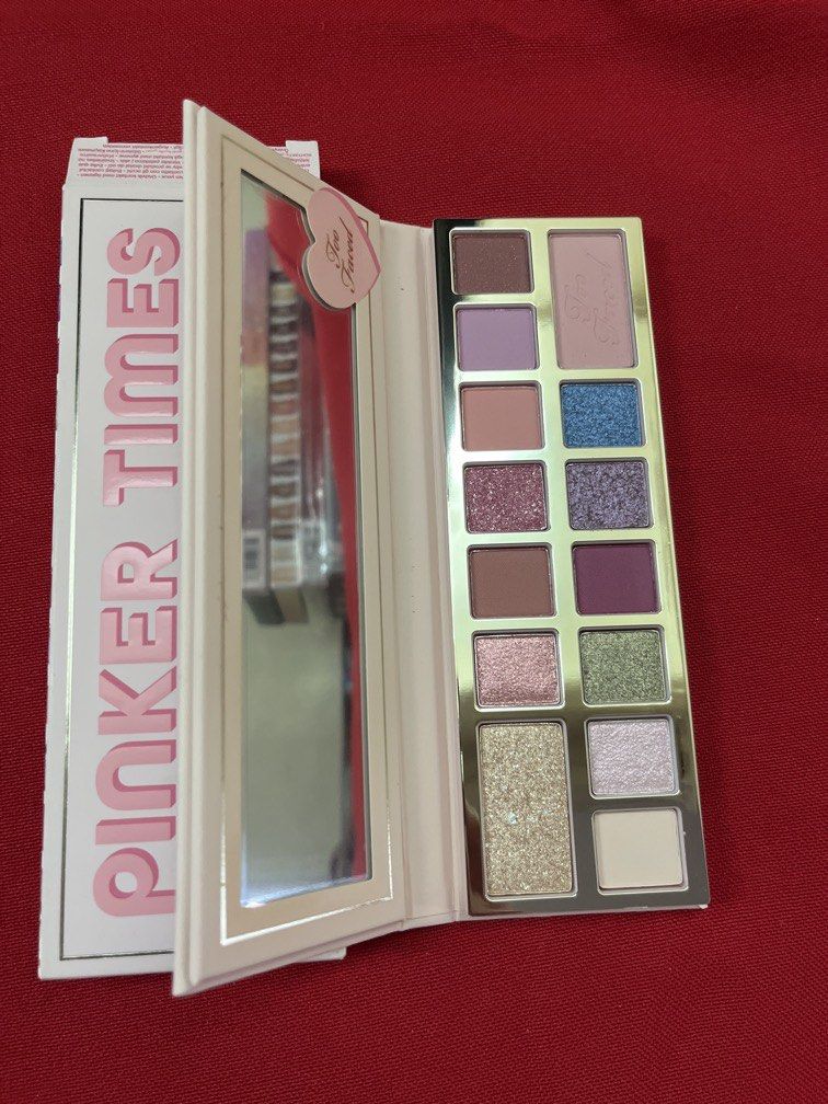 SALE TOO FACED PINKER TIMES AHEAD EYESHADOW (Category: Makeup) located in Manila. Submitted by luxeclassyshop (Listing ID 1462699992, Image 3). Description: SALE TOO FACED PINKER TIMES AHEAD EYESHADOW 10g 0.26oz Sunday funday Cotton candy Good trouble Girls girl Pop bubble Roae over bros Happy camper Love light Catching feelings All the feels Free spirits Choose joy Flirt Good vibes only.