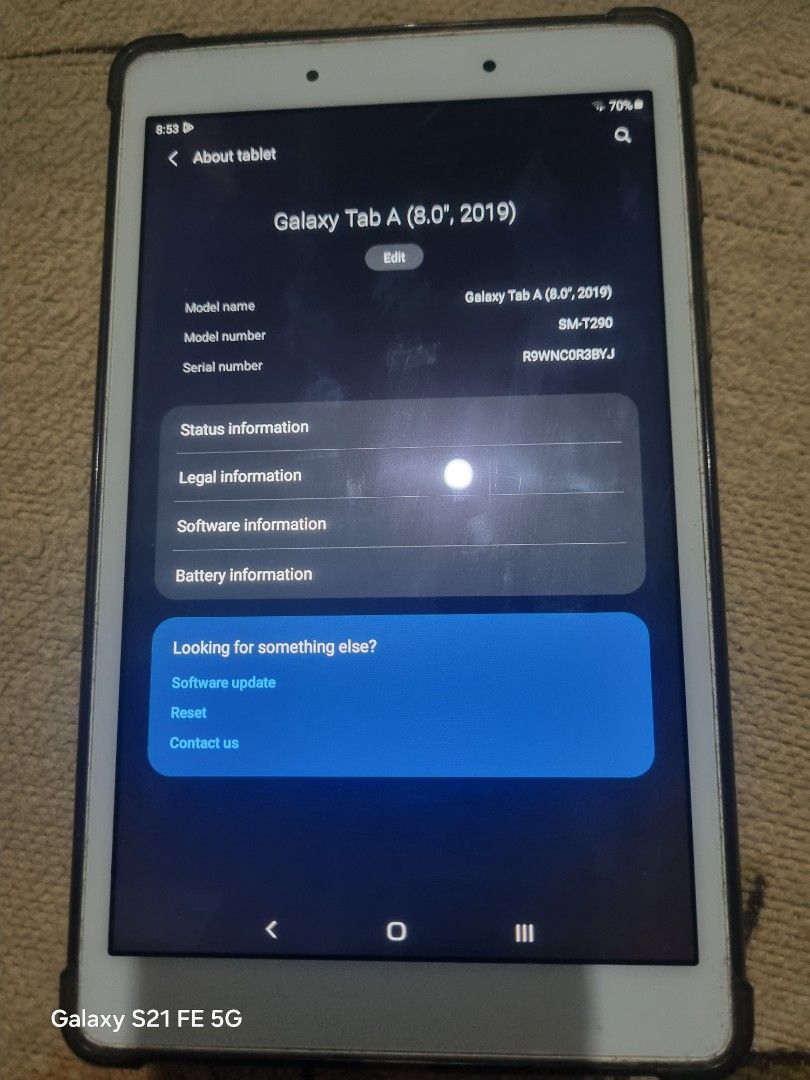 Samsung Tab A 8.0 2019 (Category: Android) located in San Pablo. Submitted by dang.yow023-13435 (Listing ID 1462832721, Image 1). Description: selling my Samsung Tab A 8.0 2019 no issue unit only madumi lang ung likod kasi nakatambak lang meetup anywhere in laguna.