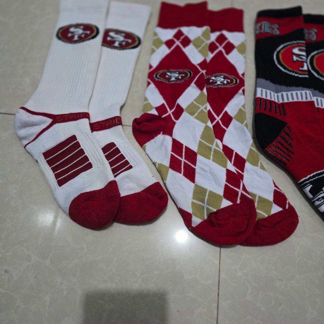 San francisco 49ers socks (Category: Shoe inserts & accessories) located in El Nido. Submitted by marco.tandoc (Listing ID 1462789599, Image 2). Description: take all SF 49ers socks all legit no issue OSFA.