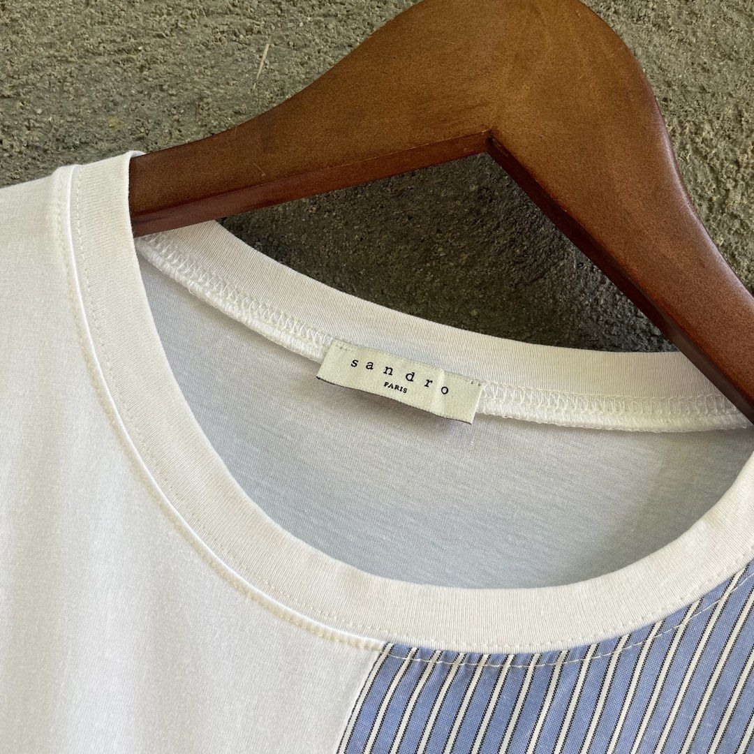 SANDRO PARIS (Category: Shirts) located in Manila. Submitted by flippinn (Listing ID 1462713713, Image 2). Description: Size 1 19W 26.5L Need wash, Excellent Lalamove or J&t Express + Shipping fee.