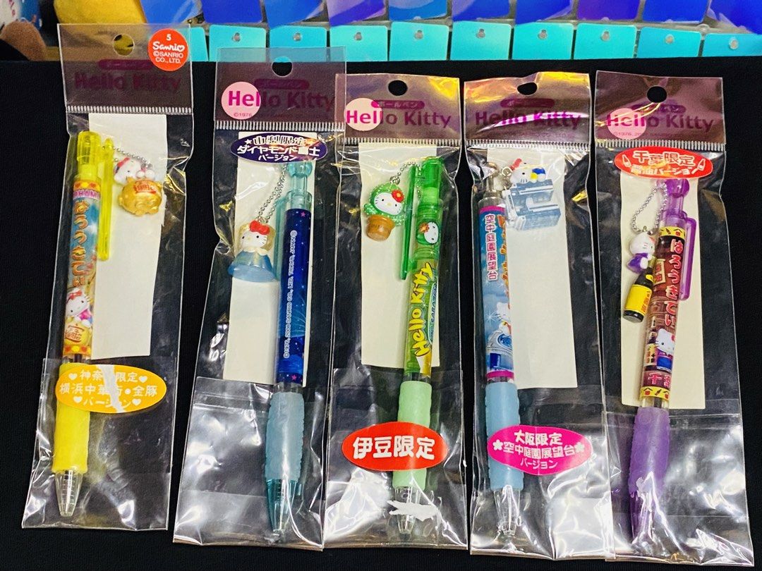 Sanrio Hello kitty pen with figure 580 EACH (Category: Character Goods) located in Manila. Submitted by kawaii_omocha_est2020 (Listing ID 1462751065, Image 1). Description: As is - Mt. fuji & HK with bottle ink not working. ❎ HK piggy - SOLD ❎ ✅ Mine Now, Pay Now ✅ Please check all photos for complete details. ✅ Please manage your expectations, most items are preloved and not for those who are sensitive about condition. ✅ Actual color may vary du