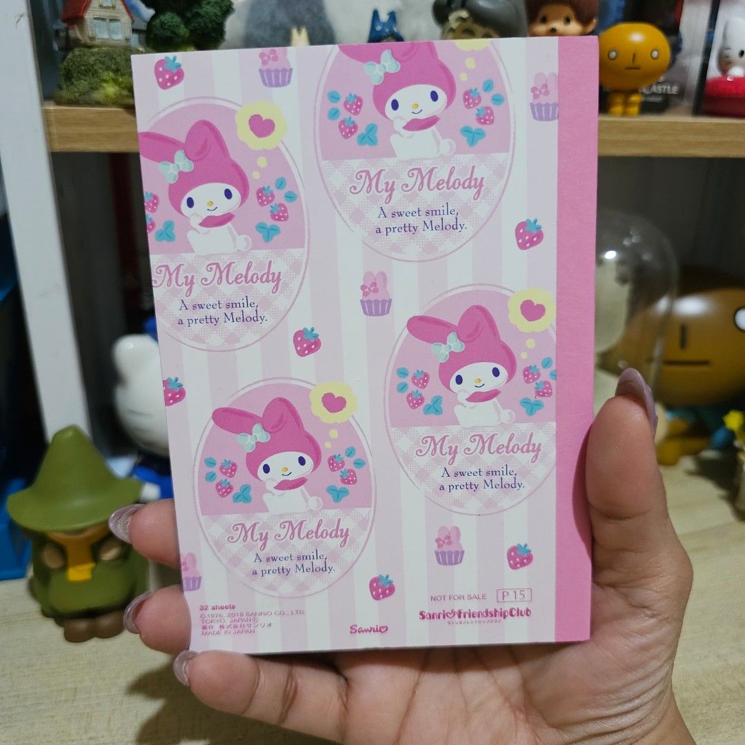 Sanrio My Melody Mini Notebook (Category: Stationery & School Supplies) located in Manila. Submitted by lovelylovesjapan (Listing ID 1462730765, Image 2). Description: 🌸The item is on-hand and authentic from Japan 🌸Mode of Payment (MOP): GCASH/Bank Transfer 🌸Mode of Delivery (MOD): J&T or Lalamove (Shipping every Saturday and Sunday) Notes: 🩷Breakable items are packed with care and caution. Seller will not be held liable for any damages incur