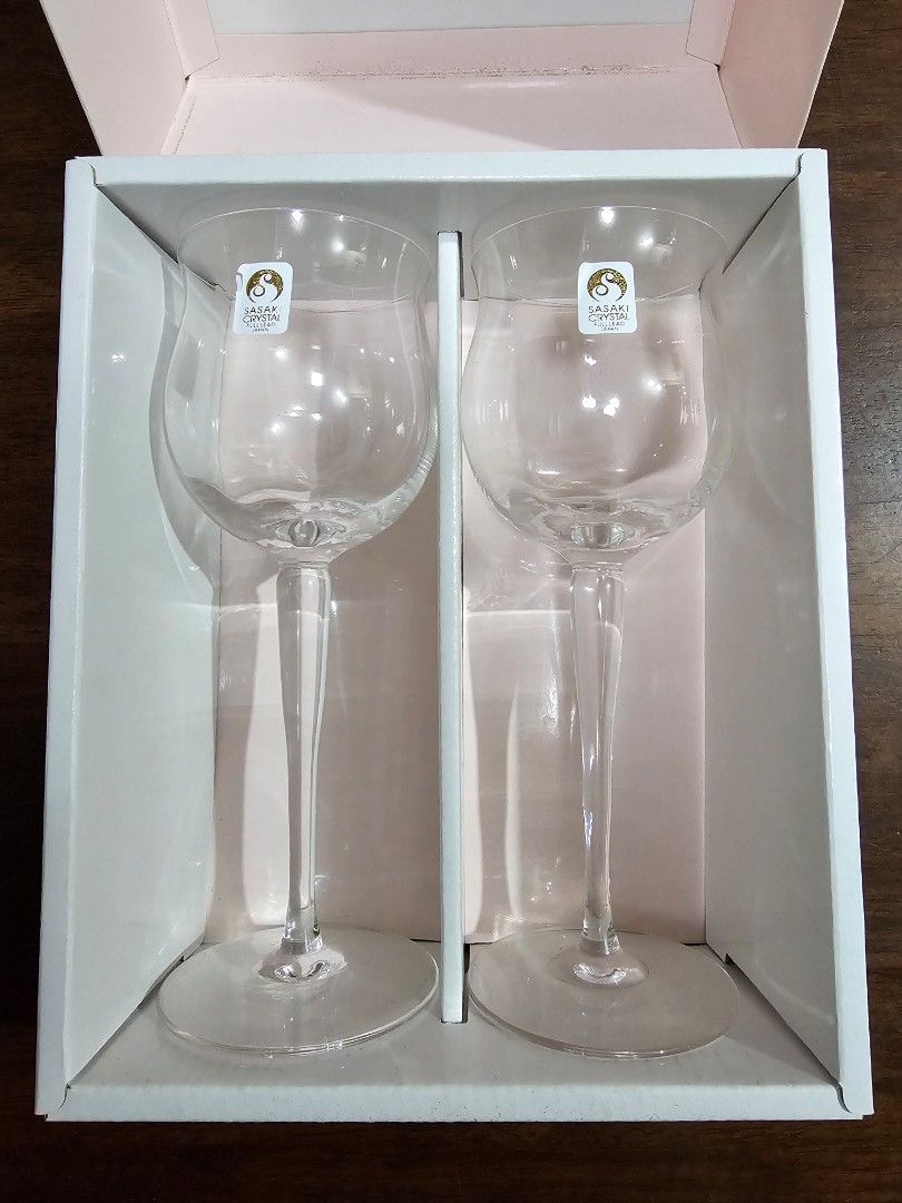 SASAKI CRYSTAL Wine Glass - 2 pcs (Category: Dinnerware & Cutlery) located in Quezon City. Submitted by senyoramaria (Listing ID 1462870995, Image 2). Description: SASAKI CRYSTAL Wine Glass 2 pcs 2.5 inches rim diameter 7.25 inches tall.