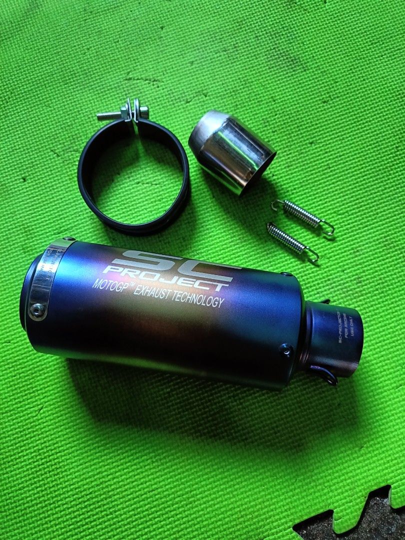 SC project Exahaust Muffler 51mm Pipe (Category: Construction & Building Materials) located in Makati City. Submitted by djchat (Listing ID 1462698667, Image 2). Description: SC Project Open Muffler.. ✅ 51mm with converstion ✅Clamp / Spring ✅ SOLID TUNOG WALANG SINGAW BUONG BUO ! SOUND CHECK NA BUMIBIYAHE MERON AKO! 💯Price 1,500 Makati City...