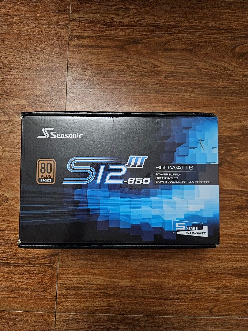 Seasonic S12III 650W (Category: Computer Parts) located in Bulacan. Submitted by gerowdesu (Listing ID 1462724456, Image 1). Description: For sale only - P3,000 Newly RMA Seasonic S12III 650 PSU Brand new replacement from JTPhotoworld Never been used RFS: Already upgraded PM for inquiries.