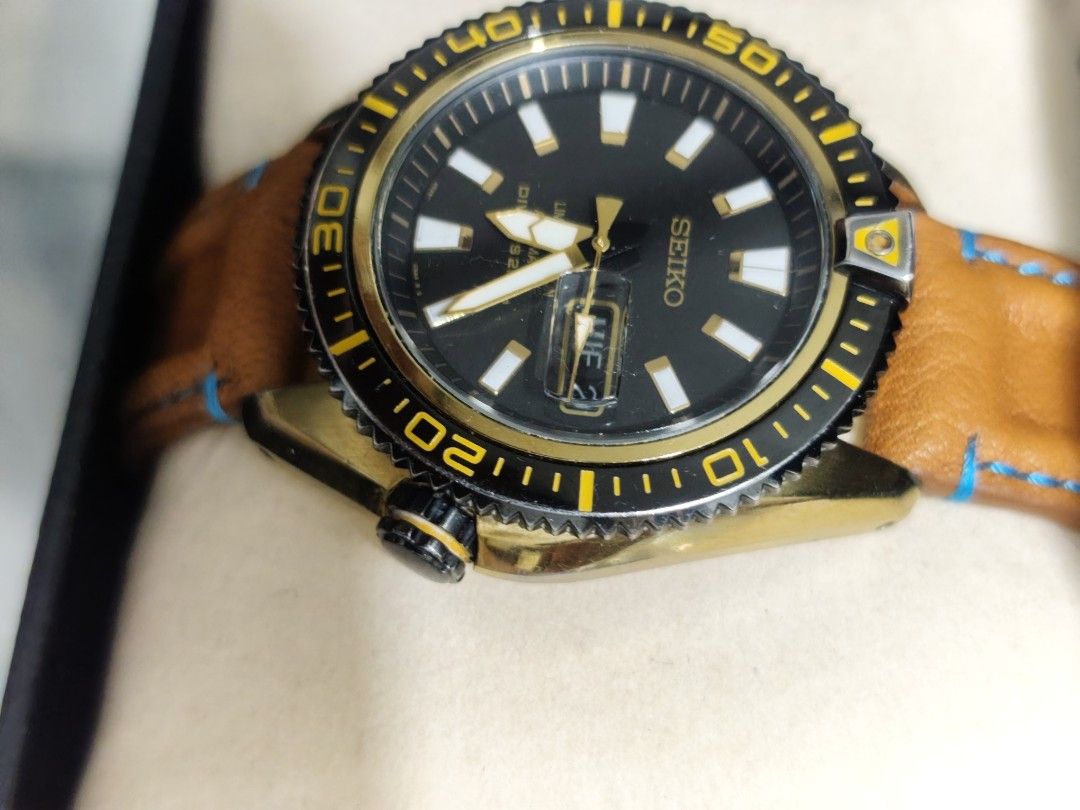 Seiko Prospex Turtle — SRPD46K1 (Category: Luxury Watches) located in Bacolod City. Submitted by john0000007 (Listing ID 1462703049, Image 2). Description: Model: Seiko Prospex Turtle — SRPD46K1 (Black Gold Special Edition) Caliber: 4R36 (24 jewels, automatic, day/date, 41-hour power reserve) Key Specs: - Case: 45mm stainless steel with black ion-plating + gold-tone bezel accents - Dial: Black with gold-toned baton markers & hands; date/day at 3 