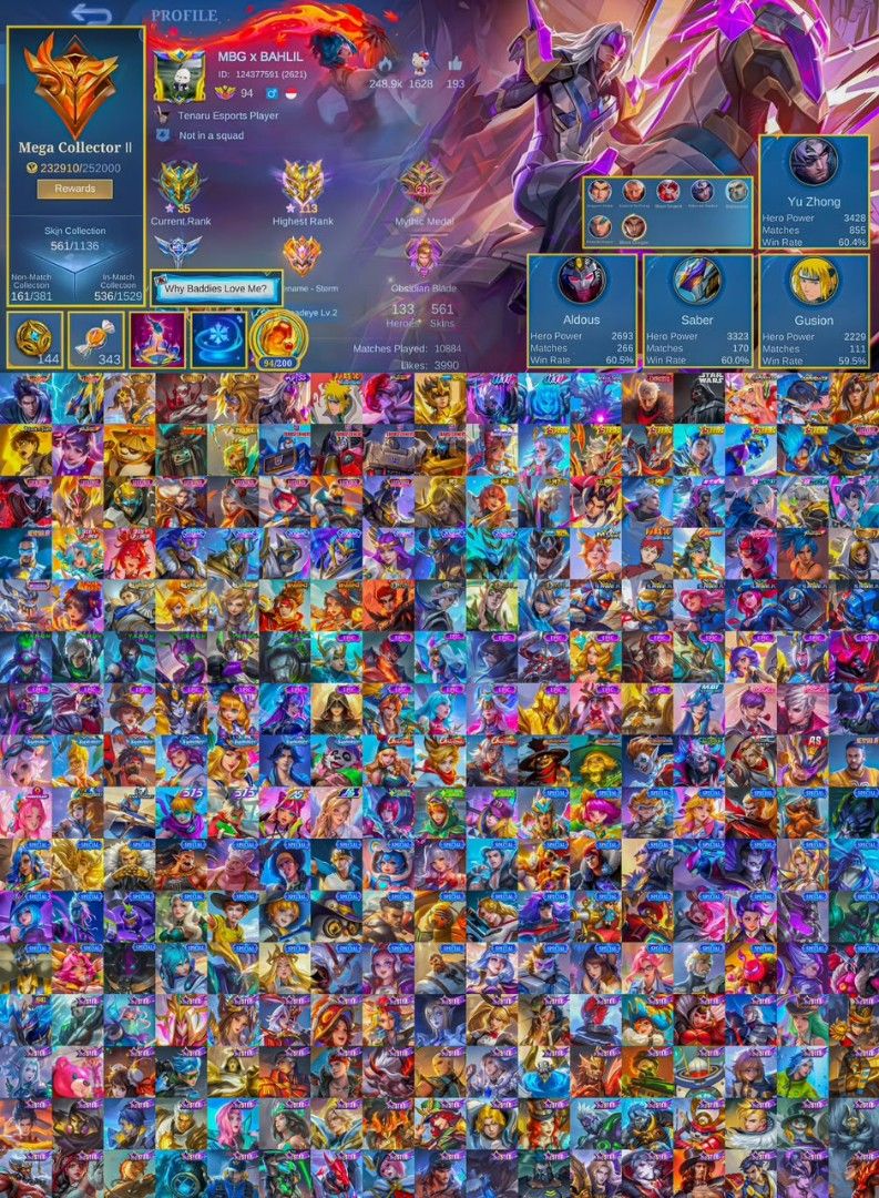 SELLING MOBILE LEGENDS (Category: Others) located in Manila. Submitted by jandebbuyandsell (Listing ID 1462874121, Image 1). Description: PM ME FOR MORE DETAILS WILLING TO USE MIDDLEMAN AND HAVE SOME VOUCHES ON FB.