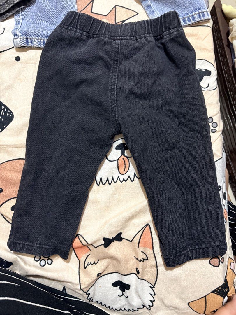 Shein 9-12m denim pants (Category: Babies & Kids Fashion) located in Bacoor. Submitted by prelovhia (Listing ID 1462790672, Image 3). Description: SHORTS NOT INCLUDED PANTS ONLY!!! Shein 9-12m on tag Can fit up to 18m-24m if petite Black & Denim- no issue Khaki- stain (see pics) MOP: Gcash/BPI MOD: J&T/Lalamove.
