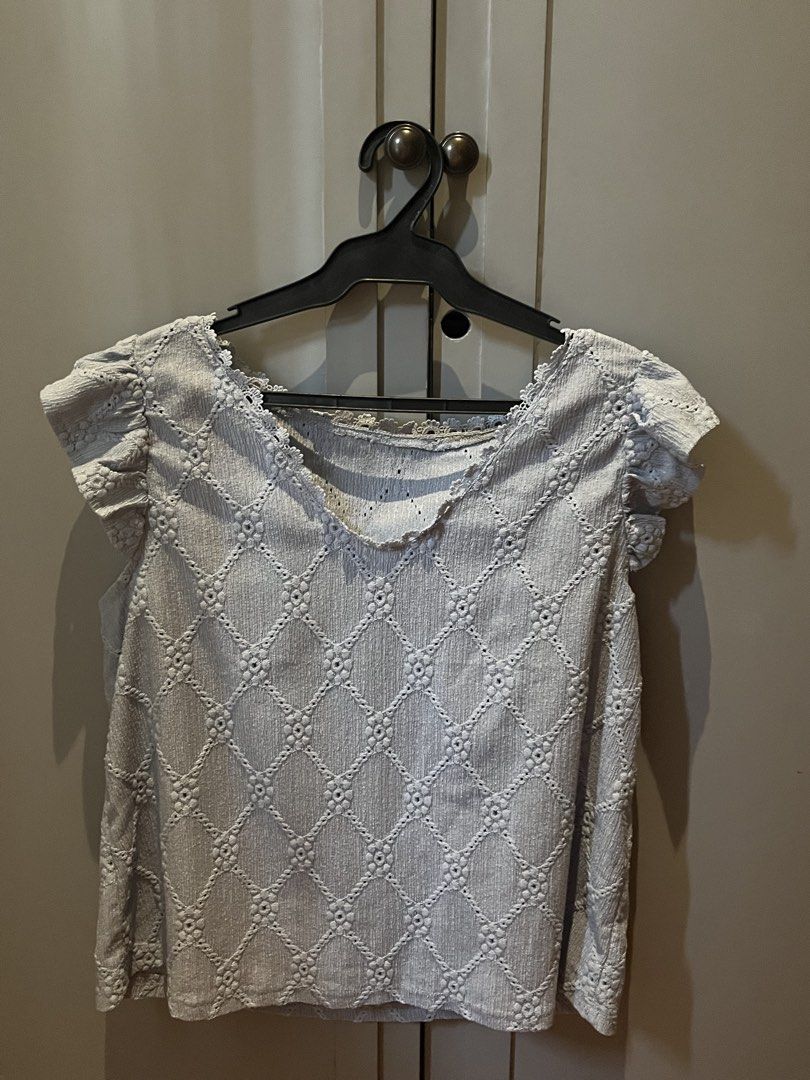 SHEIN Blue Embroidered Top (Category: Blouses) located in Las Pinas. Submitted by limcmc (Listing ID 1462849374, Image 1). Description: ‼️ USED ONCE. 🚫 Tag/s 🚫 When Worn Pics Og Price: Each 300~ RFS: Decluttering MOP: Gcash & BDO (NO REFUNDS) Shipping: Shouldered by the buyer (gogoexpress, j&t, lalamove) ✨ DM me for more inquiries!.