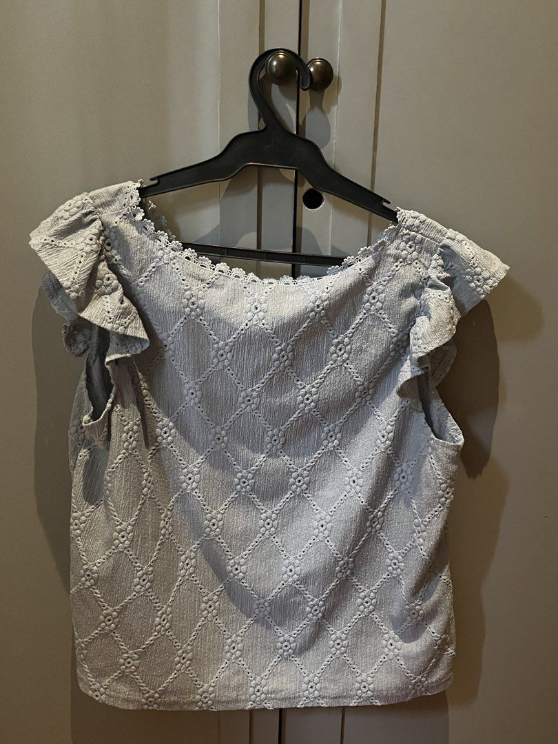 SHEIN Blue Embroidered Top (Category: Blouses) located in Las Pinas. Submitted by limcmc (Listing ID 1462849374, Image 3). Description: ‼️ USED ONCE. 🚫 Tag/s 🚫 When Worn Pics Og Price: Each 300~ RFS: Decluttering MOP: Gcash & BDO (NO REFUNDS) Shipping: Shouldered by the buyer (gogoexpress, j&t, lalamove) ✨ DM me for more inquiries!.