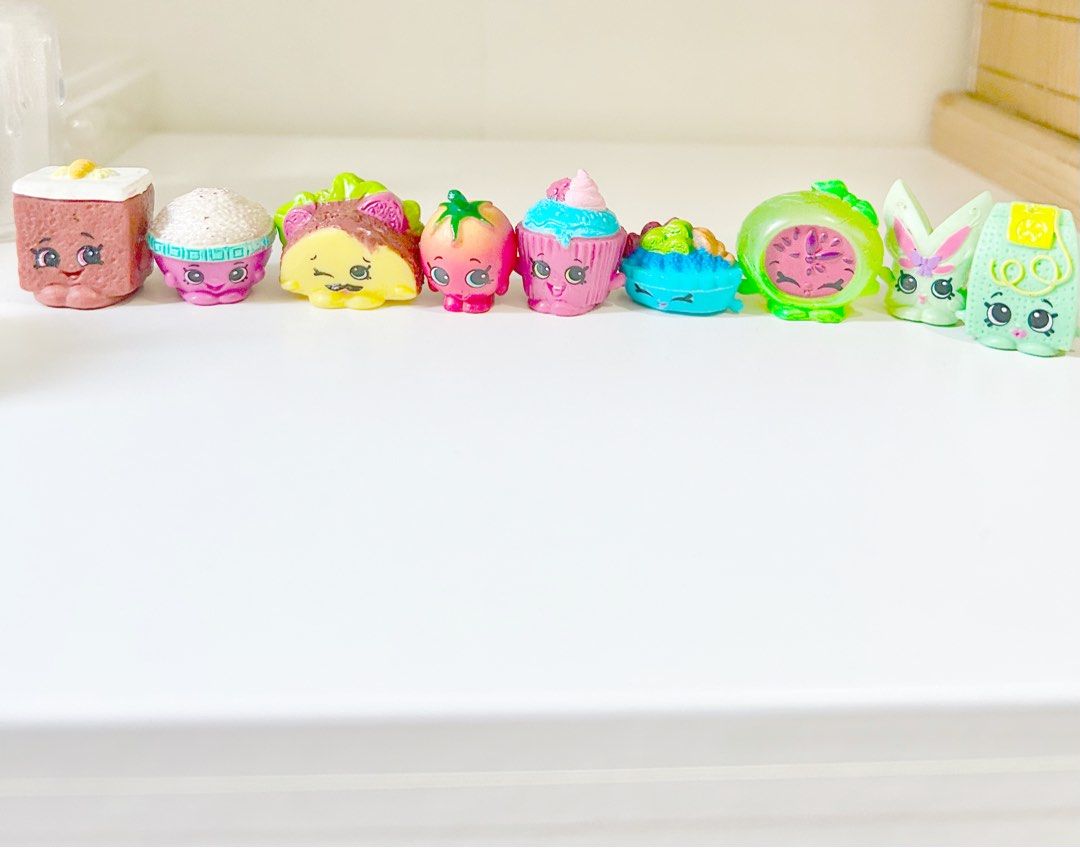 Shopkins Bundle (9 pieces) Cupcake Cake Fruit Taco (Free Shopkins Book and Petal Pup) (Category: Kids Toys) located in Pasay City. Submitted by lightyellowcheesecake (Listing ID 1462723797, Image 1). Description: Selling my cute Shopkins bundle! Perfect for collectors, kids, or anyone who loves cute mini figures! 🤍Condition: Like new / well-kept 🤍 Bundle only — not selling separately 📦 Carefully stored and ready for a new home!.