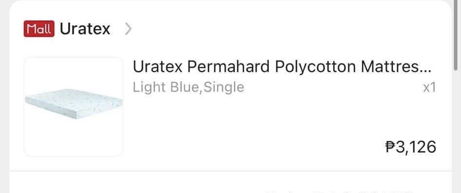 single bed uratex (Category: Bed Frames & Mattresses) located in Manila. Submitted by mariellepr51648 (Listing ID 1462876321, Image 1). Description: kaka 1 year lang, madumi lang yung cover, pero pwede rin tanggalin kapag shinip out. .
