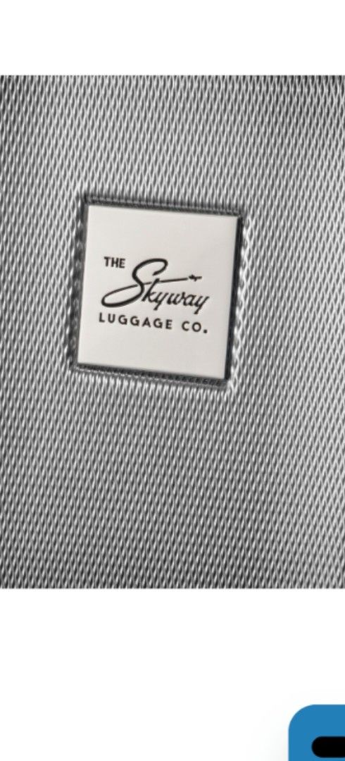 Skyway Luggage Co. Silver Hardshell Spinner Luggage (Category: Luggage) located in Manila. Submitted by purediamond888 (Listing ID 1462743811, Image 2). Description: - Brand: Skyway Luggage Co. - Color: Silver - Type: Hard Shell Luggage - Exterior: Textured finish -160 USD original price - Closure: Zipper - Wheels: Spinner wheels for easy maneuverability - Ideal for: Travel.