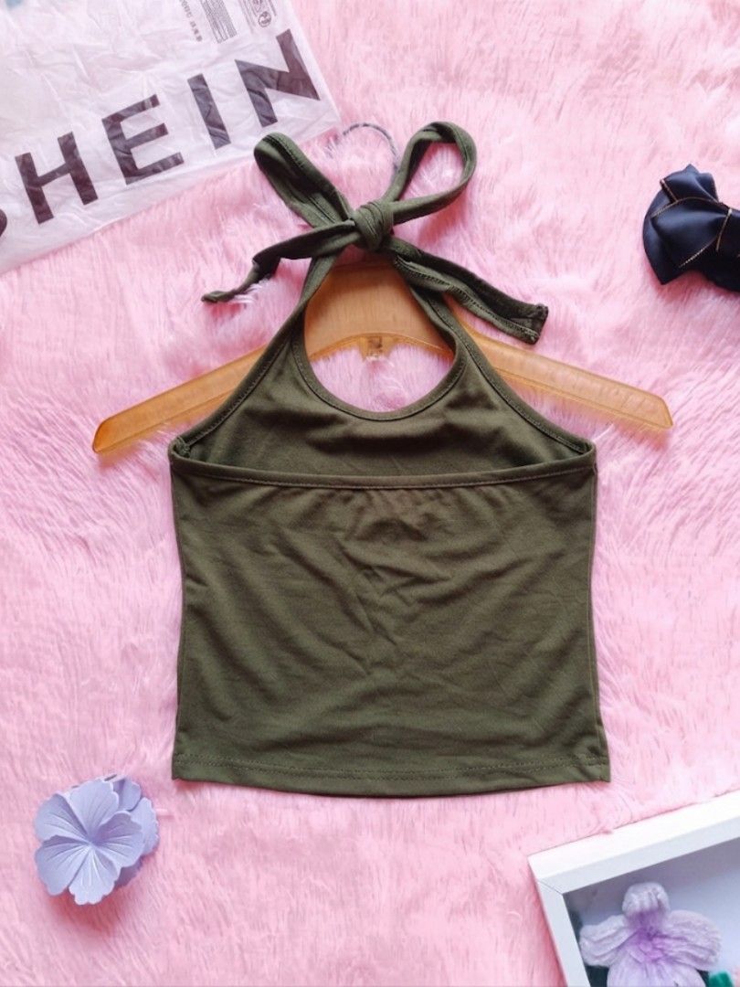 SHEIN Solid Halter Neck Backless Tank Top (Category: Others Tops) located in Mariveles. Submitted by baeyondcrafts (Listing ID 1462875324, Image 2). Description: Brandnew! Never been used! Size: XS - SMALL 📌 Can do ship nationwide. 📌 Shipping fee us shouldered by the buyer..