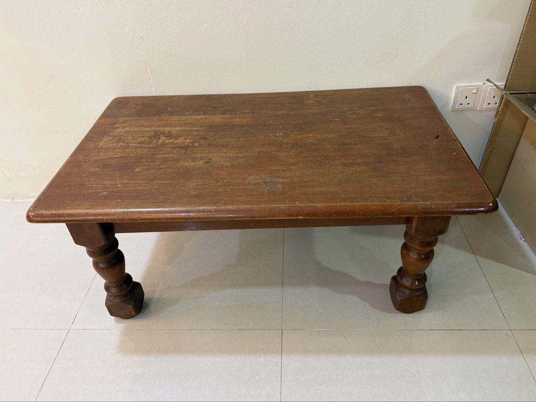 Solid Wooden Table (Category: Tables & Sets) located in Cyberjaya. Submitted by shasyanabila (Listing ID 1462869430, Image 1). Description: Selling solid wood table. Very sturdy and heavy. 💰 Price: RM250 (nego for serious buyer) 📍 Self-pickup: Cyberjaya 🚚 Buyer to arrange own transport/pickup.