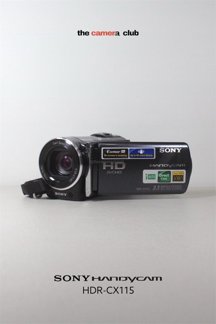Sony Handycam HDR-CX115 HD Camcorder (Category: Video Cameras) located in Tarlac. Submitted by thecouclub (Listing ID 1462813749, Image 1). Description: Sony Handycam HDR-CX115 HD Camcorder READY TO USE! 𝙁𝙀𝘼𝙏𝙐𝙍𝙀𝙎 Optical Zoom: 25x Extended Zoom: 30x Digital Zoom: 300x Screen Size: 2.7 in Connectivity: USB / HDMI / AV Recording Definition: Full HD 1080/60i Media Storage Type: Memory Stick PRO Duo, SD/SDHC/SDXC Card Video Codec: AVCHD Audio