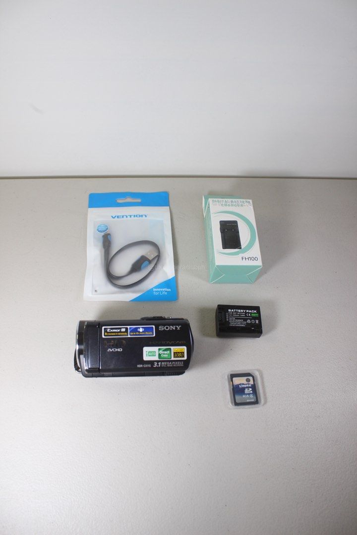 Sony Handycam HDR-CX115 HD Camcorder (Category: Video Cameras) located in Tarlac. Submitted by thecouclub (Listing ID 1462813749, Image 2). Description: Sony Handycam HDR-CX115 HD Camcorder READY TO USE! 𝙁𝙀𝘼𝙏𝙐𝙍𝙀𝙎 Optical Zoom: 25x Extended Zoom: 30x Digital Zoom: 300x Screen Size: 2.7 in Connectivity: USB / HDMI / AV Recording Definition: Full HD 1080/60i Media Storage Type: Memory Stick PRO Duo, SD/SDHC/SDXC Card Video Codec: AVCHD Audio