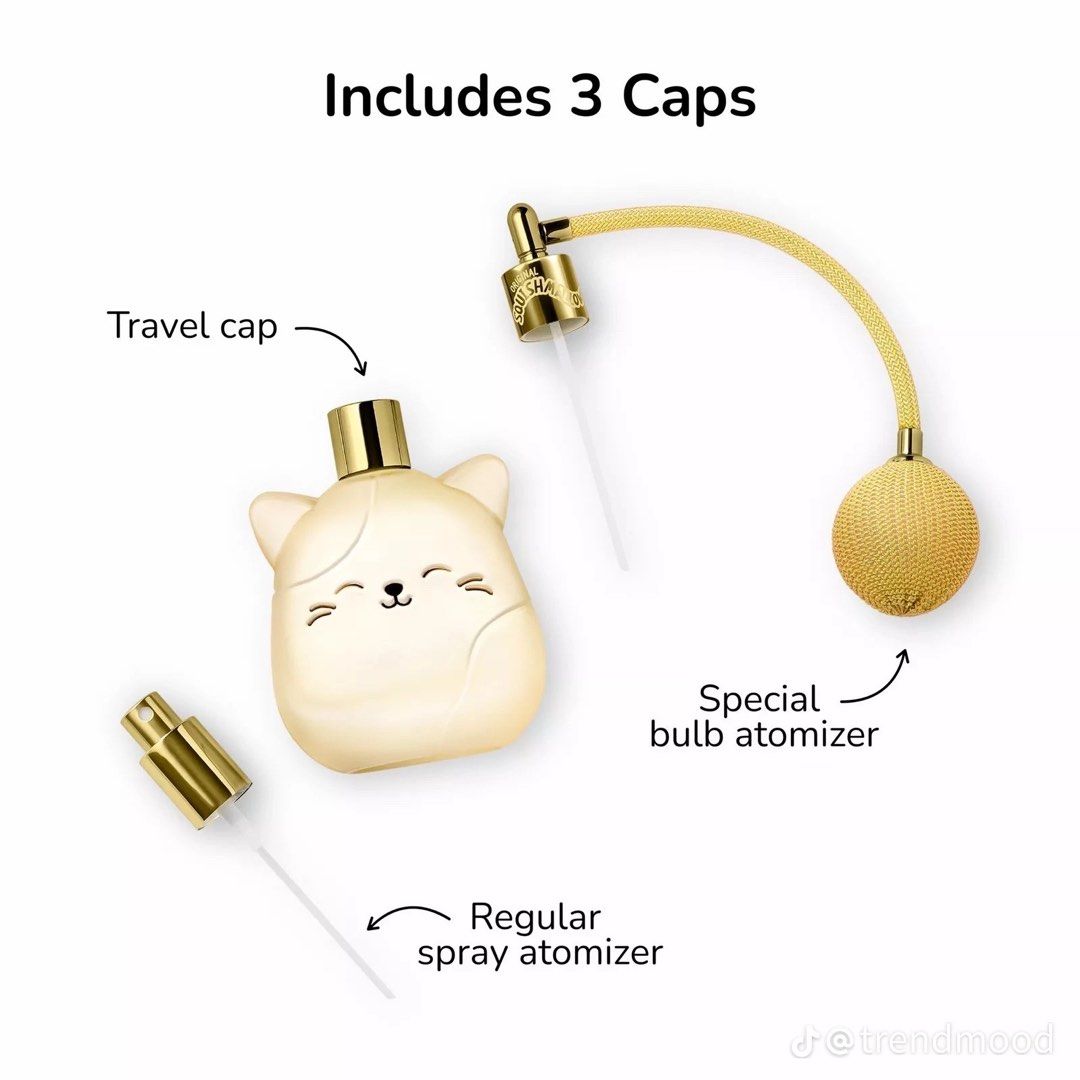 Squishmallow fragrance pre order (Category: Fragrance & Deodorants) located in Makati City. Submitted by anda.a (Listing ID 1462862324, Image 3). Description: SQUISHMALLOWS FRAGRANCE DROP 🧸✨ OPEN FOR PRE-ORDER 🇺🇸 100ml Eau de Parfum 4 scents available: 1. Wonder Whirl — Joelle the Bigfoot Blue raspberry • Sakura blossom • Blue vanilla 2. Moonlit Mist — Zumirez the Bat Green apple • Lychee blossom • Sweet cherry 3. Pink Possibilities — Patty th