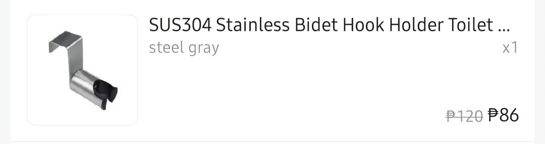 stainless steel bidet hook holder (Category: Bathroom & Kitchen Fixtures) located in Las Pinas. Submitted by simpleasangel (Listing ID 1462780003, Image 3). Description: get this for free if you buy any of my item/s ~ shipping via j&t / lalamove only mode of payment: gcash / bdo.