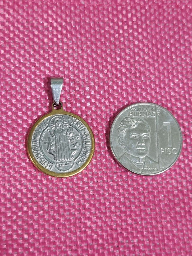 STAINLESS TWO TONE GOLD SILVER ST. BENEDICT PROTECTION PENDANT (Category: Religious Items) located in Taguig. Submitted by roumie (Listing ID 1462820257, Image 3). Description: STAINLESS TWO TONE GOLD SILVER ST. BENEDICT PROTECTION PENDANT brand new and sealed non tarnish what you see is what you get comes with jewelry pouch.