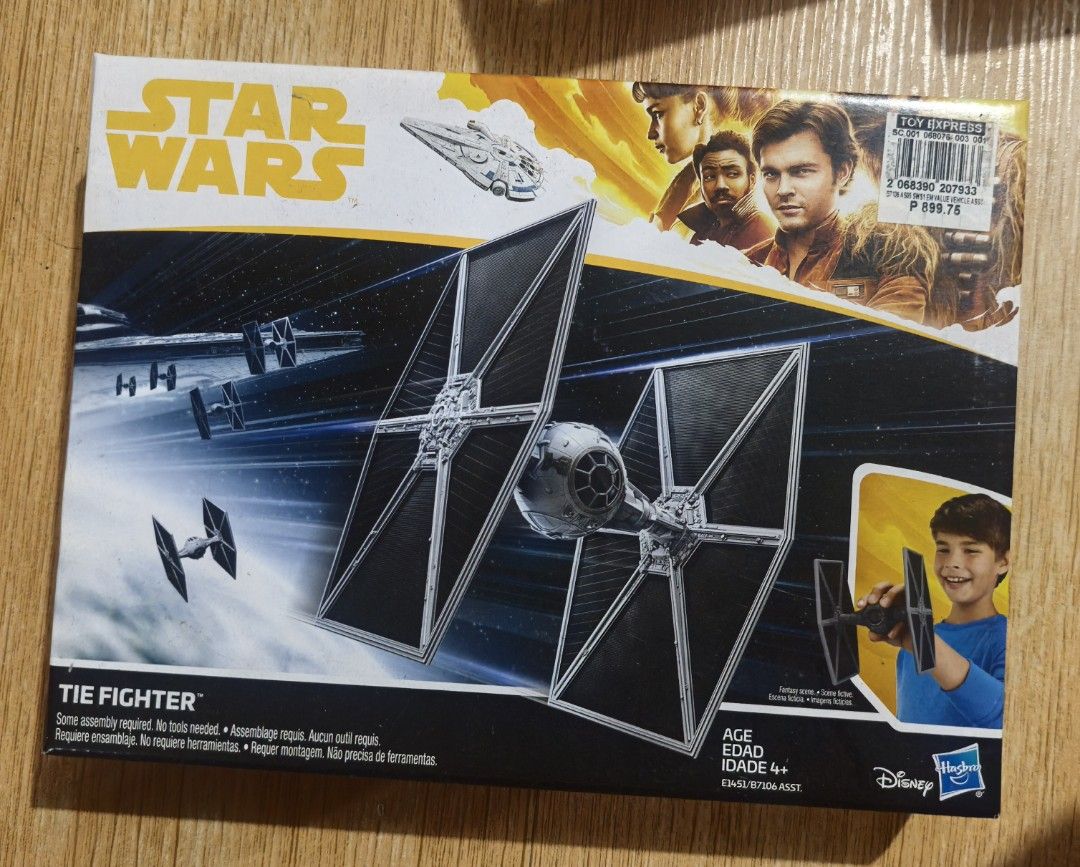Star Wars Tie Fighter Toy - Hasbro (Category: Action & Battle Toys) located in Mandaluyong City. Submitted by ecq_sale (Listing ID 1462839226, Image 1). Description: - Star Wars Tie Fighter toy from Hasbro - Iconic design - Easy assembly, no tools required - Suitable for ages 4 and up - Perfect for recreating movie scenes or imaginative play.