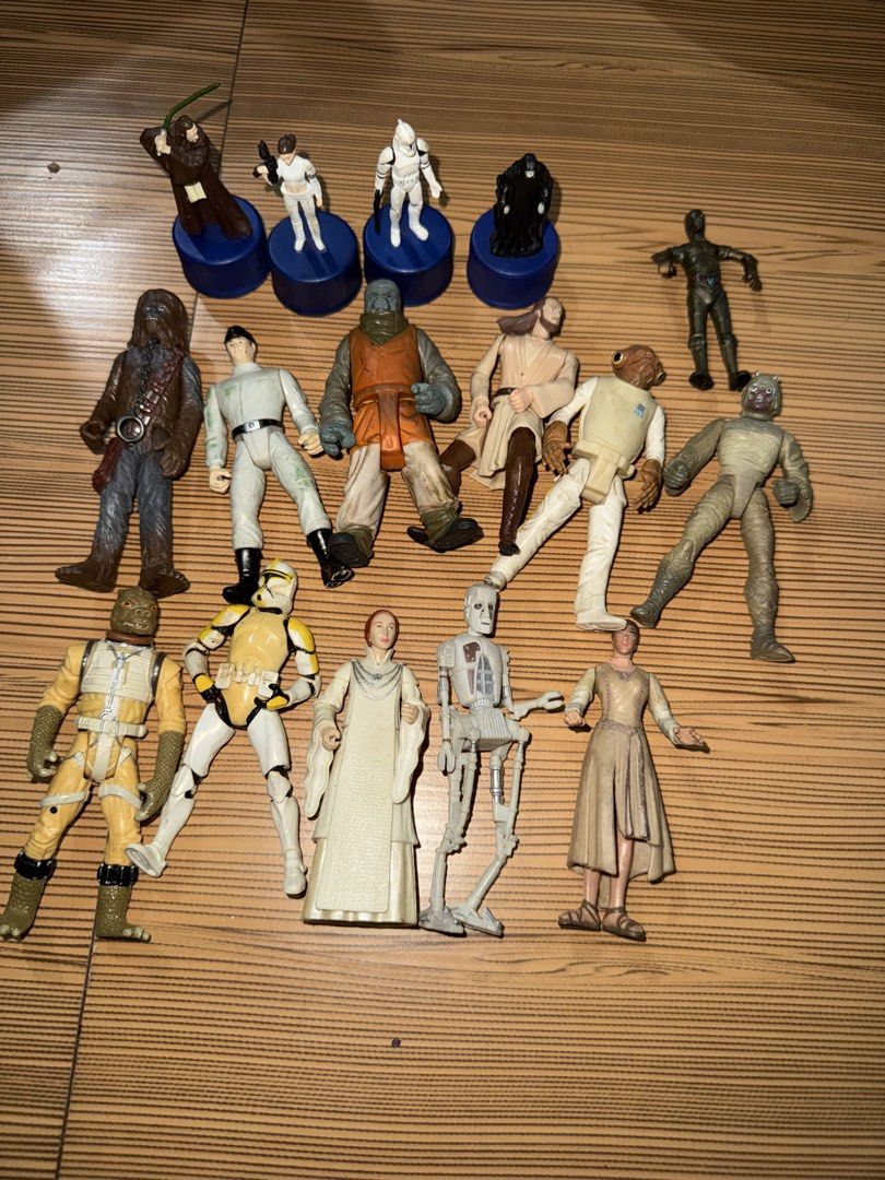 Starwars Toys (Category: Vintage Collectibles) located in Mandaluyong City. Submitted by kingstoys (Listing ID 1462879826, Image 1). Description: Starwars Figures from 1980 Kenner toys And some pepsi starwars bottle cap figures Vintage toys collectibles. .
