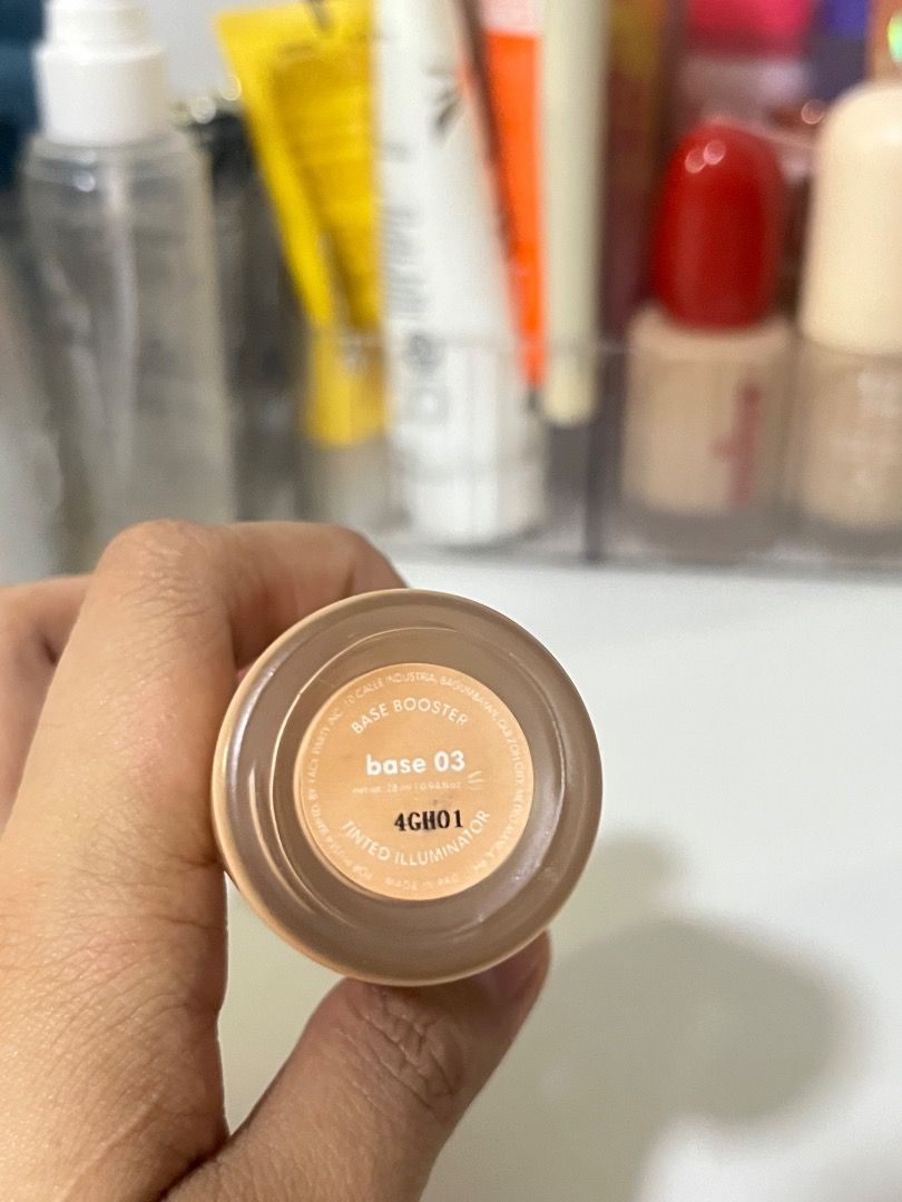 Sunnies Face Base Booster Multi-Use Tinted Illuminator Base 03 (Category: Makeup) located in Quezon City. Submitted by thicc.co (Listing ID 1462836727, Image 2). Description: - Sunnies Face Skin So Good Foundation - Shade: Base 03 - Undertone: Neutral - Finish: Natural glow - Ideal for: Everyday wear - Reason for selling: Too many steps in make up I cant keep up 🙂‍↕️ 70-80% full bought last December 2025. This retails for 500+ in orange app righ