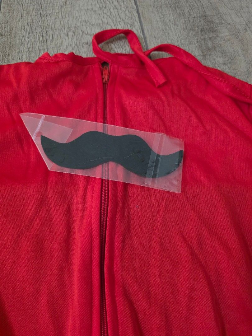 Super Mario costume (no hat) (Category: Babies & Kids Fashion) located in Quezon City. Submitted by preloved_by_mariekondo (Listing ID 1462741235, Image 3). Description: Size 110 or fits 4-6yo Brand new, never been used With original plastic Comes with sticker mustache Missing the cap Rfs: change of mind with costume 😆.