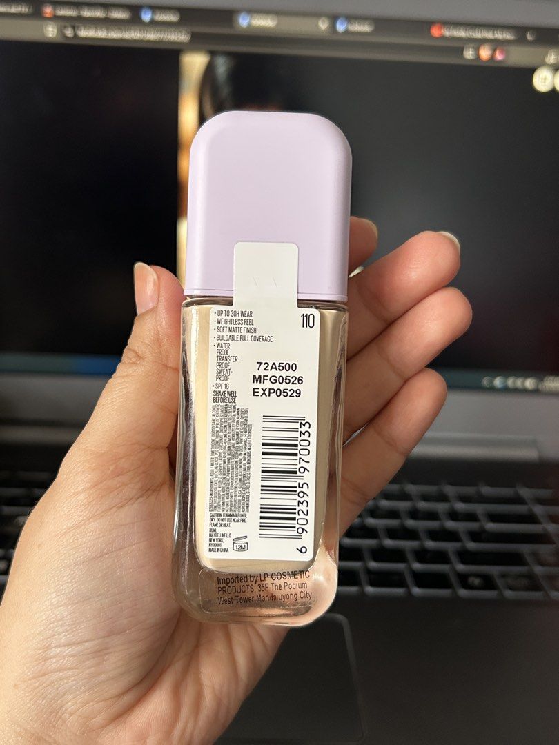 Superstay Liquid Foundation (Category: Makeup) located in Las Pinas. Submitted by makeupmystyle (Listing ID 1462696232, Image 2). Description: BRANDNEW & SEALED NAG IISA LANG SHADE 110 Gcash / Cod Lalamove .