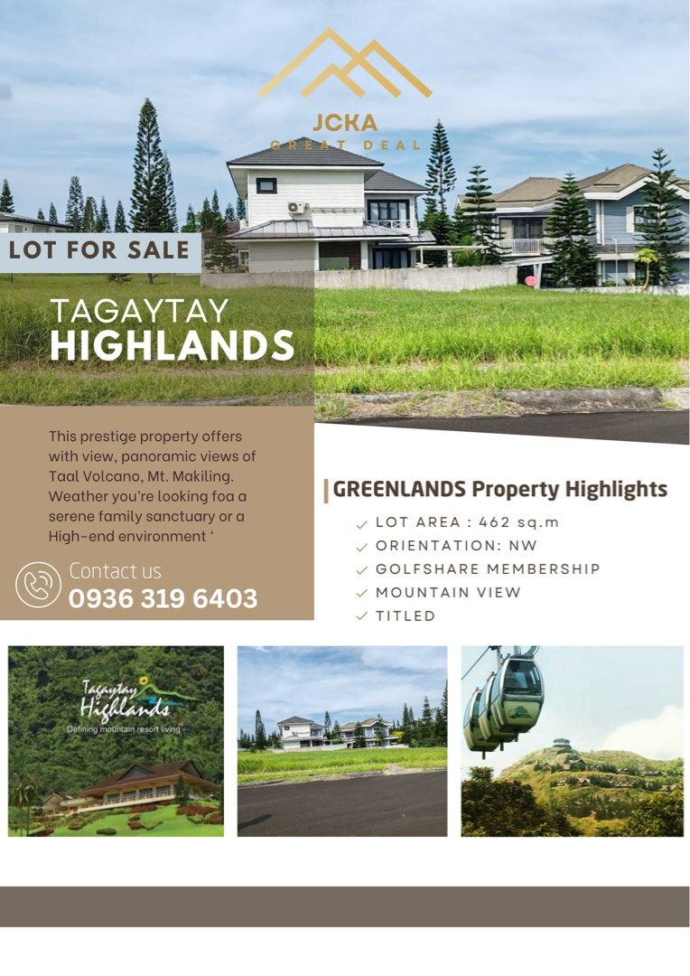 Tagaytay Highlands (Category: Lot) located in Cavite. Submitted by jessy.9363196403 (Listing ID 1462835356, Image 1). Description: Lot Area : 462 ✅ Golfshare Included ✨ Price .