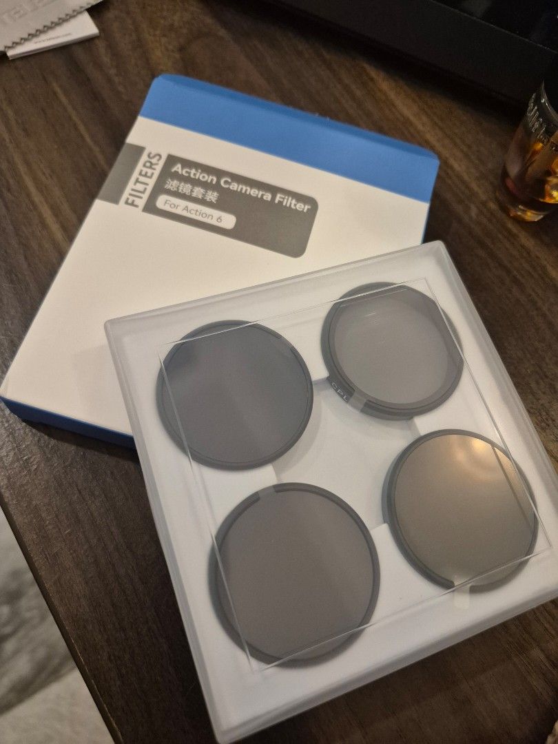 Telesin ND Filters for DJI Action 6 (Category: Cameras) located in Quezon City. Submitted by brighterdais (Listing ID 1462783547, Image 1). Description: - Set of filters for your Action 6 camera. - Includes CPL filter for glare reduction. - Includes various ND filters for different lighting conditions. - Helps maintain optimal shot quality in any light. - Comes with a protective case for storage and transport. - Open for swap with DJI Action 5 Pr