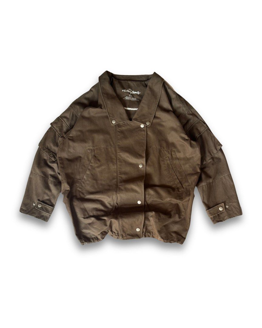 The Rolling Stones Rock 'n' Roll Brown Jacket (Category: Coats, Jackets and Outerwear) located in Davao. Submitted by kelsocool (Listing ID 1462841660, Image 3). Description: ROLLING STONES Olive Cargo/Tactical Jacket Dimes: 31 - length 24.5 - width 20 - sleeve fav! excellent condition no issue color rate: 10/10.