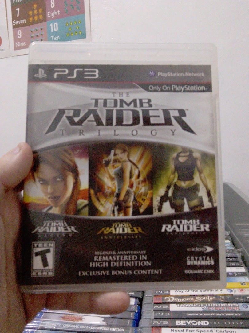 The Tomb Raider Trilogy PS3 Game (Category: PlayStation) located in Caloocan City. Submitted by grannysgames (Listing ID 1462751670, Image 1). Description: - The Tomb Raider Trilogy for PlayStation 3 - Includes remastered games in high definition - Comes with exclusive bonus content - A must-have collection for any Tomb Raider fan.