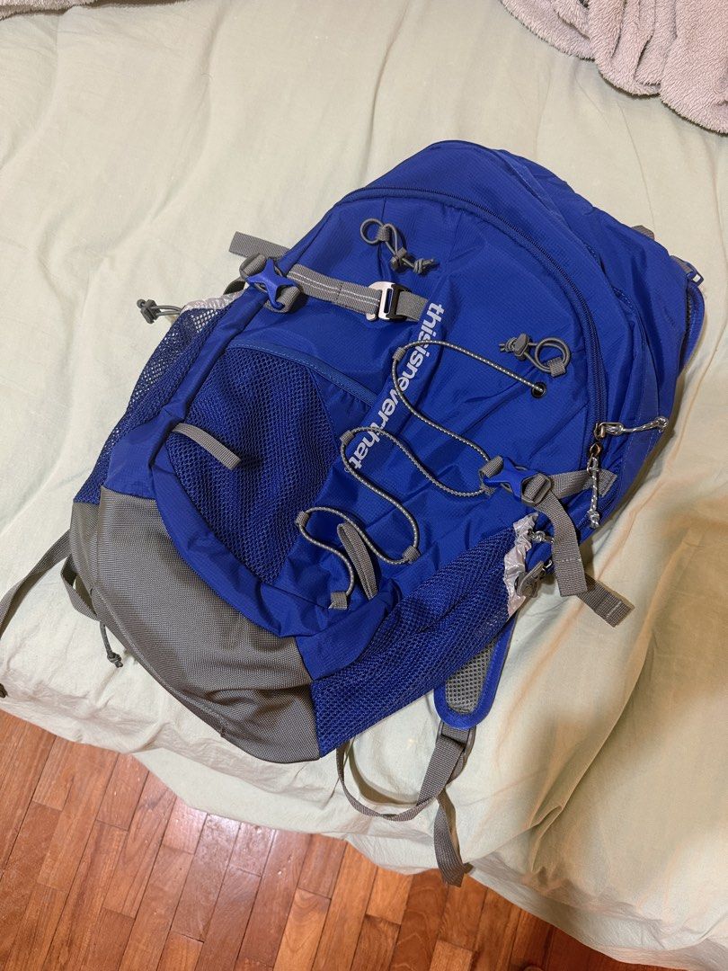 thisisneverthat Backpack (Category: Backpacks) located in Singapore. Submitted by samagksan (Listing ID 1461618060, Image 2). Description: - Brand: thisisneverthat - Color: Blue - Features: Multiple pockets for organization - Side Pockets: Mesh - Front Compartment: Zip closure - Reflective Details: On cords and straps - Ideal for: School, day trips.